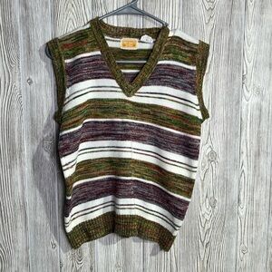 Striped Multicolor Knit Vest